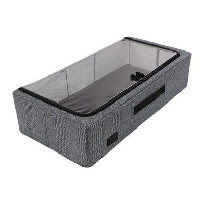 Periea 'casey' Underbed Storage Boxes With LidsFoldableStackableAnd Space-Saving OrganiserHerringboneMedium from B&Q