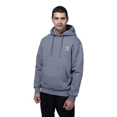 Rikä Rika Hoodie Grey Size M Premium Workwear Warming Fleece Lined Hood Contrast Trim