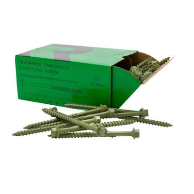 Rikä Rika Structural Screw 6.7 X 100mm 50Pk Endurance Timberdrive Hex Anti Corrosion from B&Q