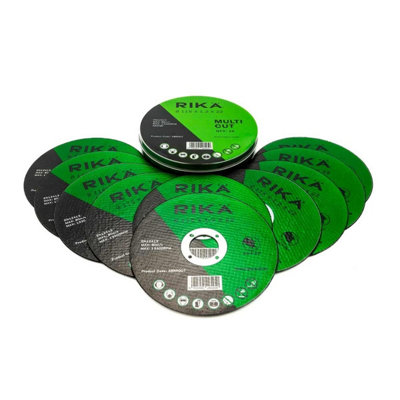 B&Q - Rikä Rika Metal Slitting Cutting Disc Multicut 115 X 1.2 X 22mm Premium Abrasive 10Pk