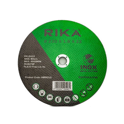 Rikä Rika Stainless Thin Cutting Disc 230 X 1.8 X 22mm High Performance Abrasive from B&Q