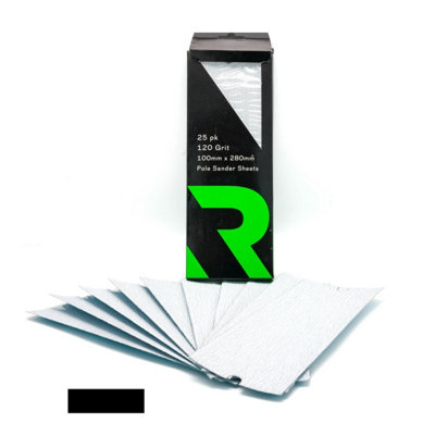 Rikä Rika Pole Sander Sheet 100mm X 280mm 120 Grit 25Pk Use On Drywall Plaster Paint from B&Q