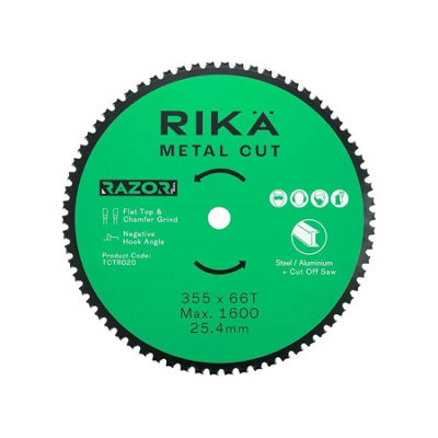 Rikä Metal Cut Circular Saw Blade 355mm X 66T X 25.4mm Tct For Mild Steel & Alu from B&Q