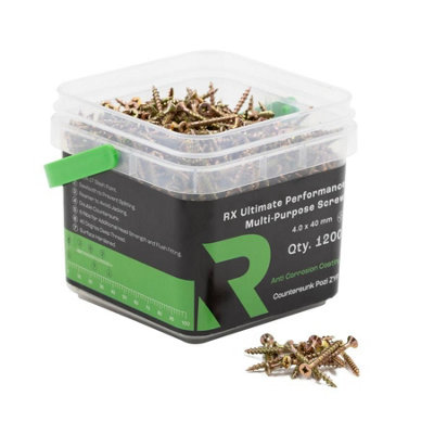 RIKA 4.0 x 40mm Multi Purpose Screw RX High Performance CSK Pozi Yellow 1200pk - Image 3