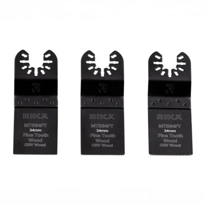 Rikä Rika Multitool Blade Set 3Pk 34mm Fine Tooth For Wood & Plastic Cut Compatibile from B&Q