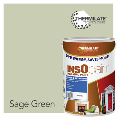 Thermilate Technologies Insopaint Kitchen & Bathroom PaintBest Anti-Mould ProtectionInsulating Walls & CeilingsSage Green from B&Q