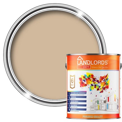 Landlords PaintKitchen & Bathroom PaintMould ResistantWashable & DurableBeige5L from B&Q