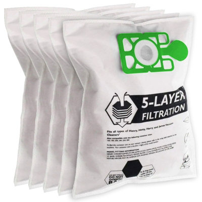 Spares2Go Vacuum Bags Compatible With Numatic Henry Hetty James Basil Hvr200 Hvc200 Nrv200 Vacuum Cleaners (Pack Of 5) from B&Q