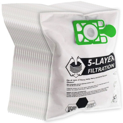 Spares2Go Vacuum Bags Compatible With Numatic Henry Henry Hetty James Basil Hvr200 Hvc200 Nrv200 Vacuum Cleaners (Pack Of 20) from B&Q
