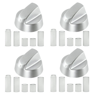 Spares2Go Universal Silver Control Knobs For All Makes And Models Of Oven Cooker & Hob (Pack Of 4) from B&Q