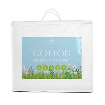  - Lancashire Textiles 1Tog Cotton Single Duvet Anti-Allergic Lightweight Blanket For Deep And Comfortable Sleep- 135 X 200Cm