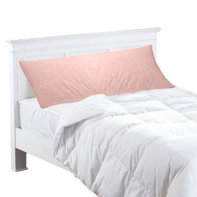 Long Bolster PillowDuck Feather FillingCotton CasingPillow With Polycotton Pillowcase (Superking6FtLight Pink) from B&Q