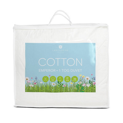  - Lancashire Textiles 1Tog Cotton Emperor Duvet Anti-Allergic Lightweight Blanket For Deep And Comfortable Sleep- 235 X 290Cm