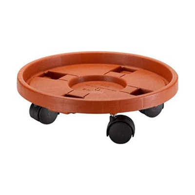 Marco Paul Plant Pot Caddy With Wheels12" Heavy Duty Rust Proof Plant Pot Trolley from B&Q