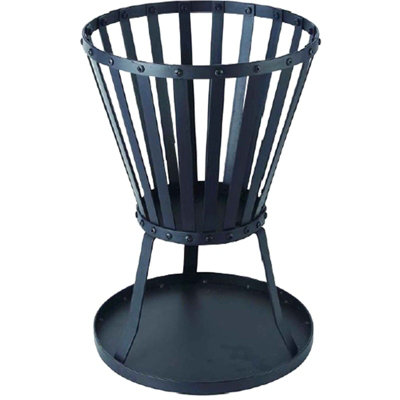 Marco Paul Black Steel Outdoor Fire Pit For Garden With Ash Tray