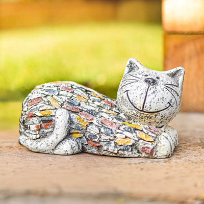 B&Q Large Stone Effect Cat Garden Ornament