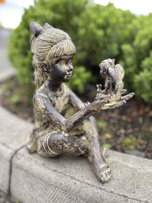  - Sitting Girl With Fairy Garden Ornament