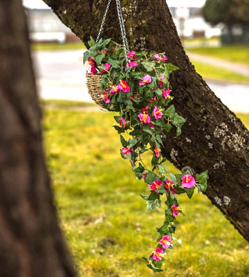 Marco Paul Artificial Purple Flower Hanging Basket Garden from B&Q