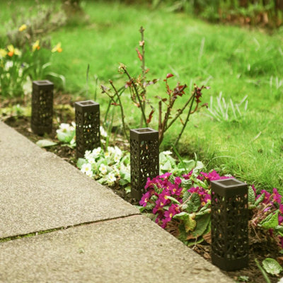 B&Q Marco Paul 4Pc Solar Led Garden Lights Silhouette Black
