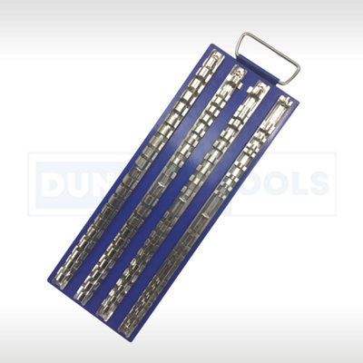 Socket Rail Tray Holds 80 Sockets 1/4" 3/8" 1/2" Drive Clips Tool Storage Clip