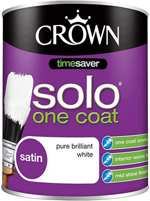 Crown White Solo One Coat Satin Pure Brilliant 750Ml