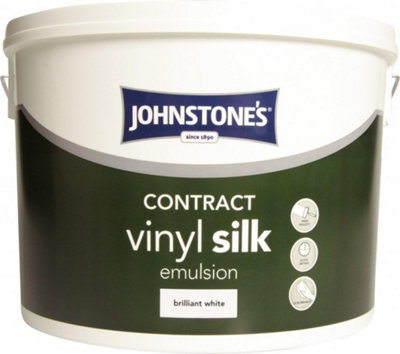 Johnstone's Contract Vinyl Silk 10L Pure Brilliant White from B&Q