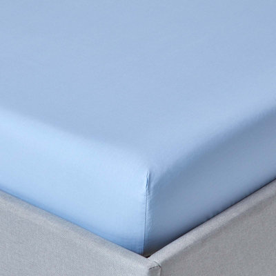 Homescapes Egyptian Cotton Deep Fitted Sheet 200 Tc, King Blue