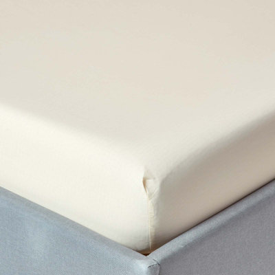 Homescapes Egyptian Cotton Deep Fitted Sheet 200 Tc, King Cream