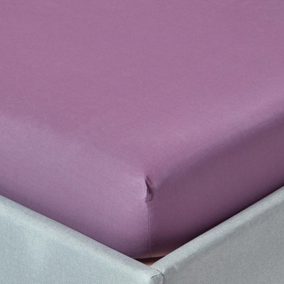 Homescapes Grape Egyptian Cotton Fitted Sheet 200 Tc, Single