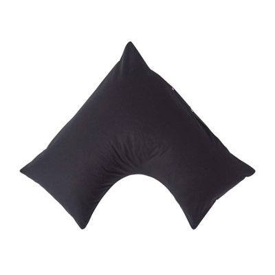 Homescapes Egyptian Cotton V Shaped Pillowcase 200 Tc Black