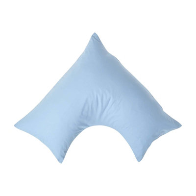 Homescapes Blue Egyptian Cotton V Shaped Pillowcase 200 Tc