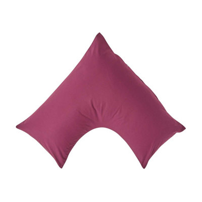 Homescapes Plum Egyptian Cotton V Shaped Pillowcase 200 Tc