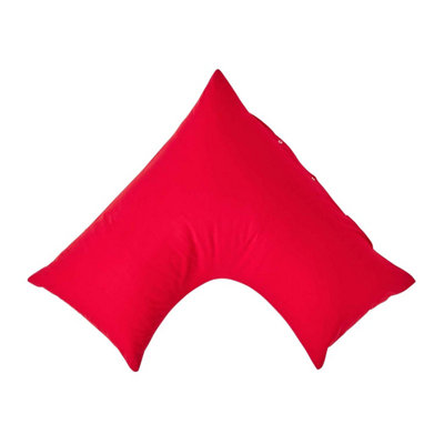 Homescapes Red Egyptian Cotton V Shaped Pillowcase 200 Tc