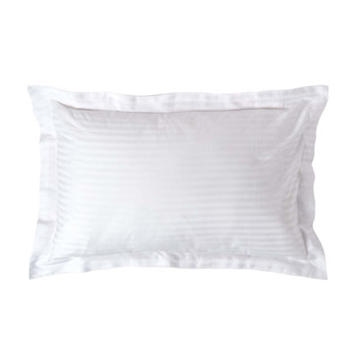 Homescapes Egyptian Cotton Satin Stripe Oxford Pillowcase 330 Tc White