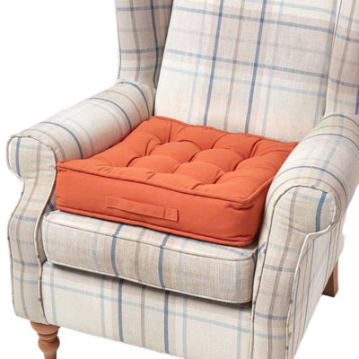 B&Q -  Terracotta Cotton Armchair Booster Cushion