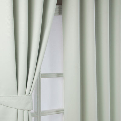 Homescapes Ivory Herringbone Chevron Blackout Curtains Pair Eyelet Style90X72" from B&Q