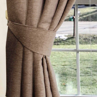 Homescapes Light Mink Chenille Curtain Tie Back Pair