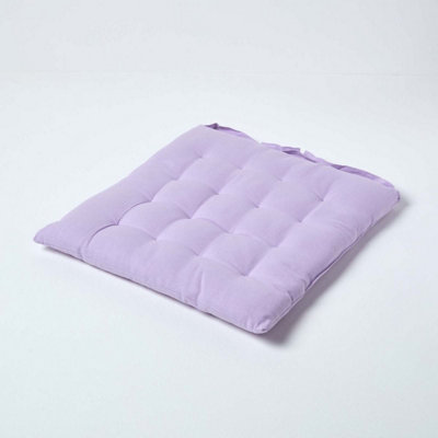 Homescapes Seat Pads 100% Cotton Chair Cushions 40X40 Cm, Plain Chair Pads For Dining, Kitchen Or Garden Outdoor Use Mauve