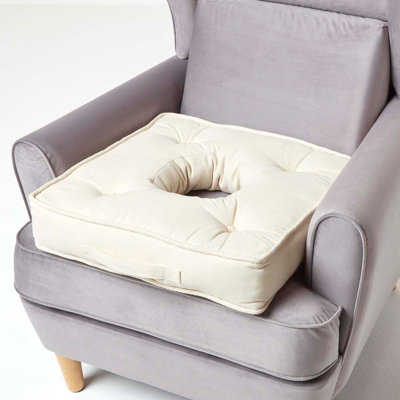 Homescapes Cream Pressure Relief Armchair Booster Cushion from B&Q