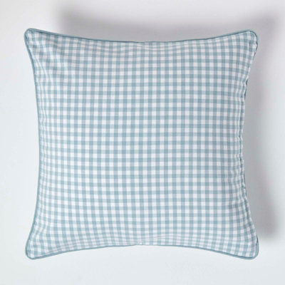 Homescapes Cotton Gingham Check Cushion Cover, 60 X 60 Cm Blue