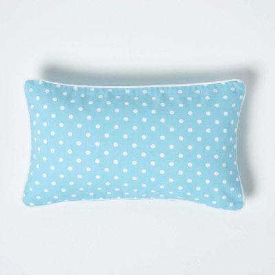 Homescapes Cotton Polka Dots Cushion Cover, 30 X 50 Cm Blue