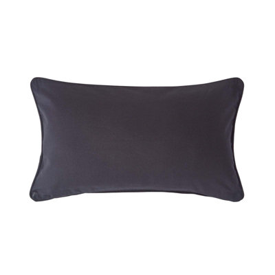 Homescapes Cotton Plain Rectangular Cushion Cover, 30 X 50 Cm Black