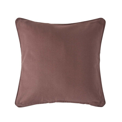 Homescapes Cotton Plain Chocolate Cushion Cover, 30 X 30 Cm