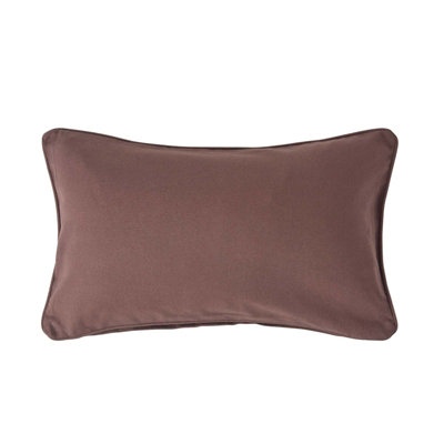 Homescapes Cotton Plain Chocolate Rectangular Cushion Cover, 30 X 50 Cm