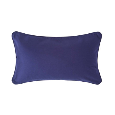 Homescapes Cotton Plain Navy Rectangular Cushion Cover, 30 X 50 Cm Blue