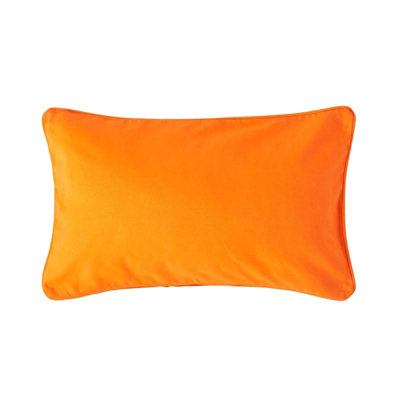 Homescapes Cotton Plain Orange Rectangular Cushion Cover30 X 50 Cm from B&Q