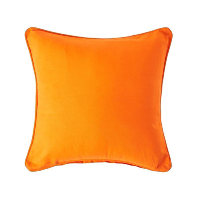 Homescapes Cotton Plain Cushion Cover, 60 X 60 Cm Orange