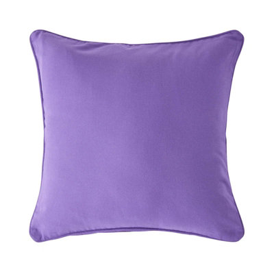 Homescapes Cotton Plain Cushion Cover, 30 X 30 Cm Purple
