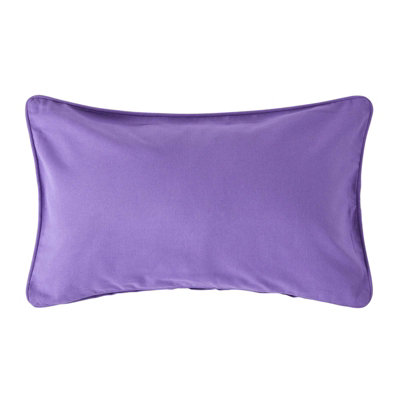 Homescapes Cotton Plain Rectangular Cushion Cover, 30 X 50 Cm Purple