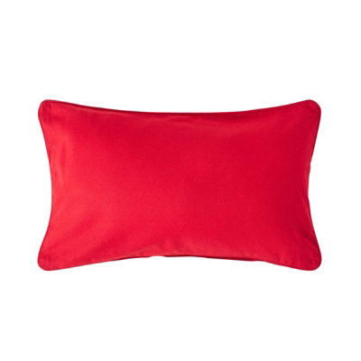 Homescapes Cotton Plain Rectangular Cushion Cover, 30 X 50 Cm Red